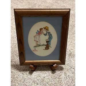 Vintage Norman Rockwell Needlepoint / Crosstitch Finished Completed 1988